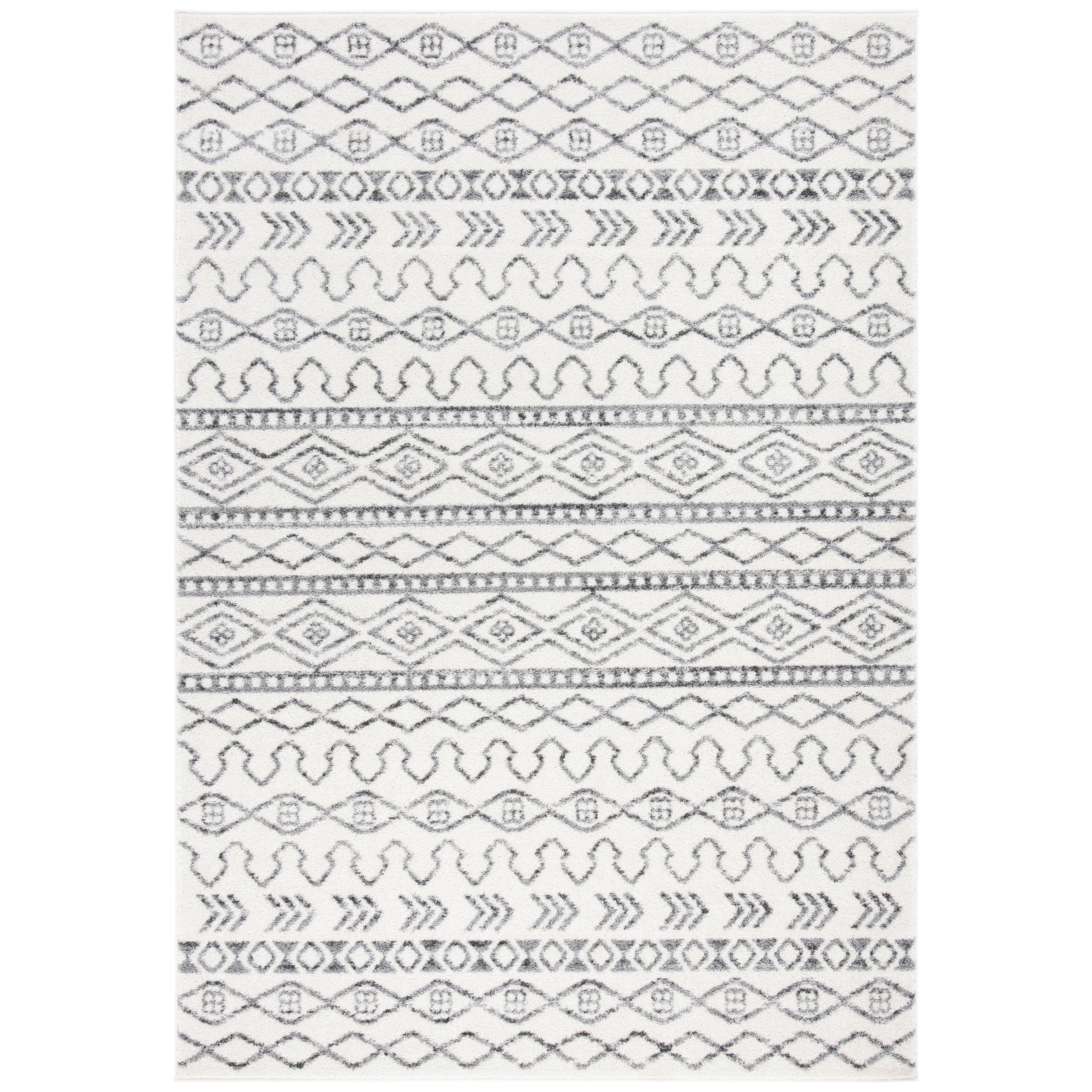 SAFAVIEH Tulum Marine Moroccan Boho Rug - Ivory/Grey - 5'5" x 7'7"