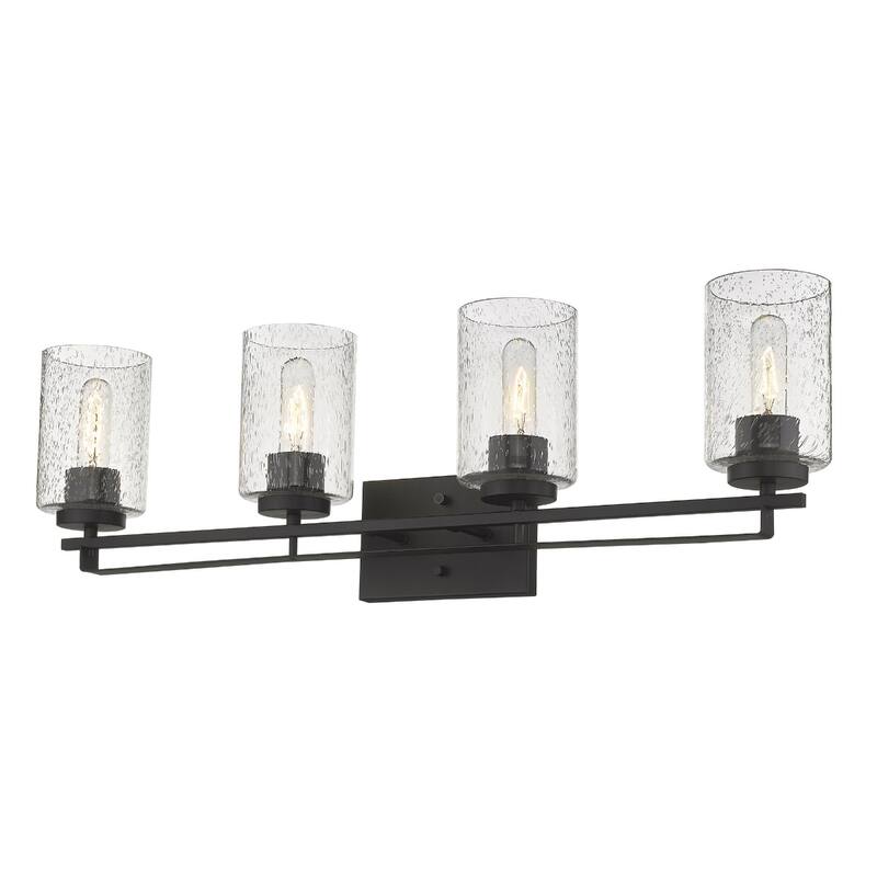 Modern Flush Mount Wall Light Fixture with Clear Bubble Glass Shade and LED Compatible for Bedroom