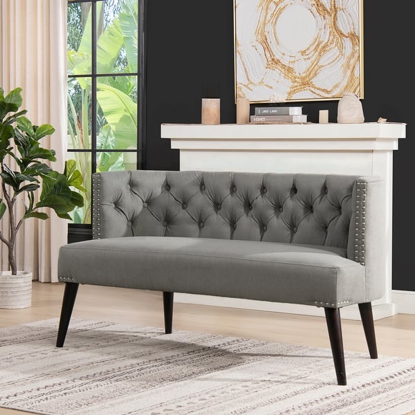 Jennifer Taylor Home Celine Tufted Bench Settee With Nailhead Accents