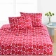 preview thumbnail 1 of 2, Marimekko Unikko Cotton Percale Bed Sheet Set Deep Red - King