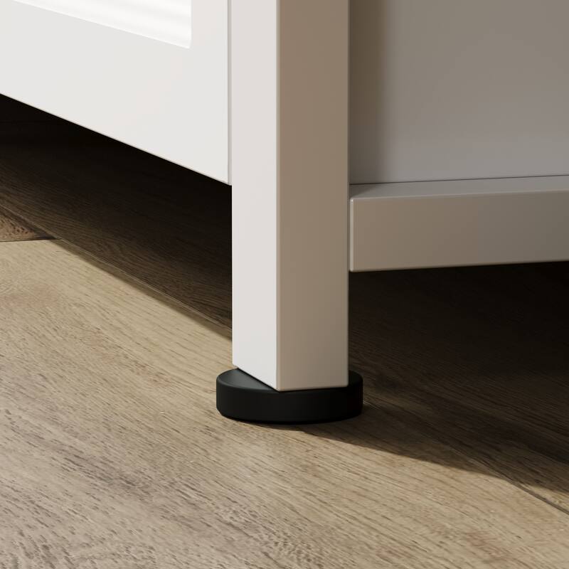 Versatile White Washer Cabinet & Bathroom Cabinet：Spacious Countertop and Storage