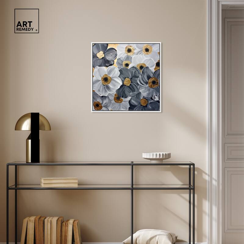 Art Remedy Fields And Fields Framed Floral Fine 1 Piece Canvas Wall Art