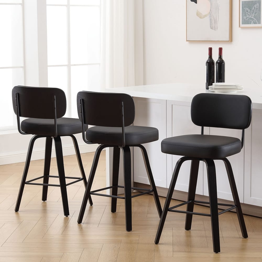 26"/29" Swivel Counter/Bar Stools with Black Bentwood Legs