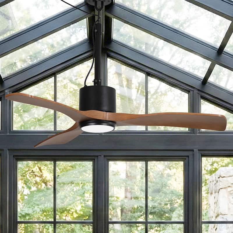 42" Walnut Waterproof Wet Rated Outdoor Gazebo Ceiling Fan with Light and Remote