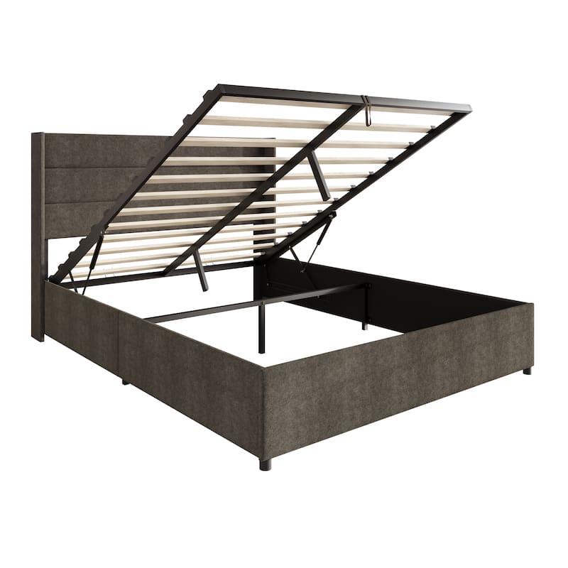 CraftPorch Modern Wingback Platform Lift Up Storage Bed