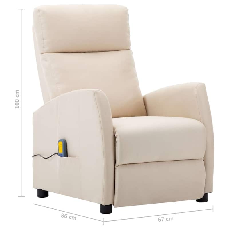 vidaXL Massage Recliner Chair Adjustable Push Armchair for Elderly Fabric - 26.4" x 33.9" x 39.4"