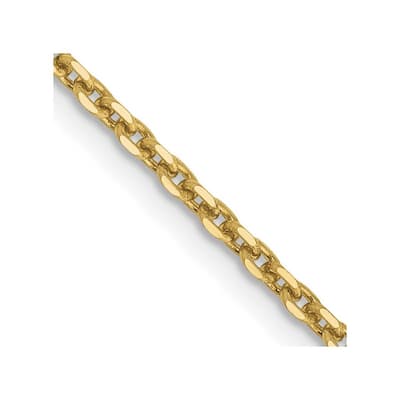 Curata 10k Yellow Gold 1.65mm Diamond Cut Cable Chain Necklace (Lobster)
