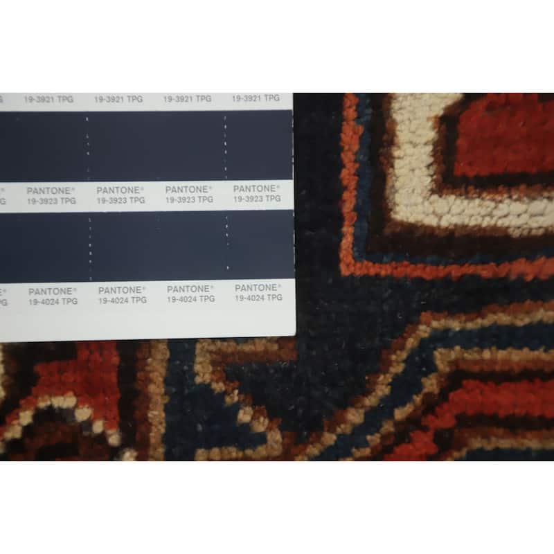 Hand Knotted Oriental 100% Wool Carpet Traditional Medallion Oranges & Rust Heriz Area Rug - 10' 8'' X 7' 6''