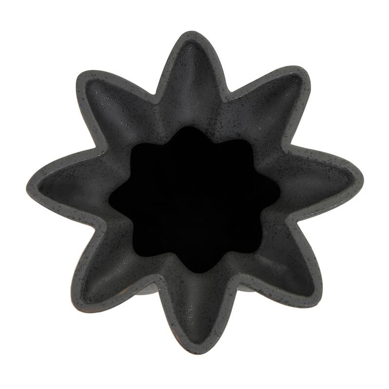 Black Ceramic Speckle Textured Vase with Tulip Style Opening