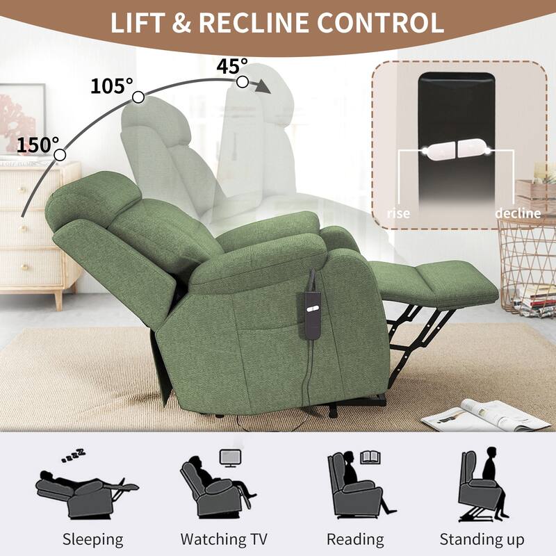Power Lift Recliner for Elderly,Heavy Duty Lift Chair Recliners,Electric Recliner Chairs,Remote Control,Adjustable,Side Pocket