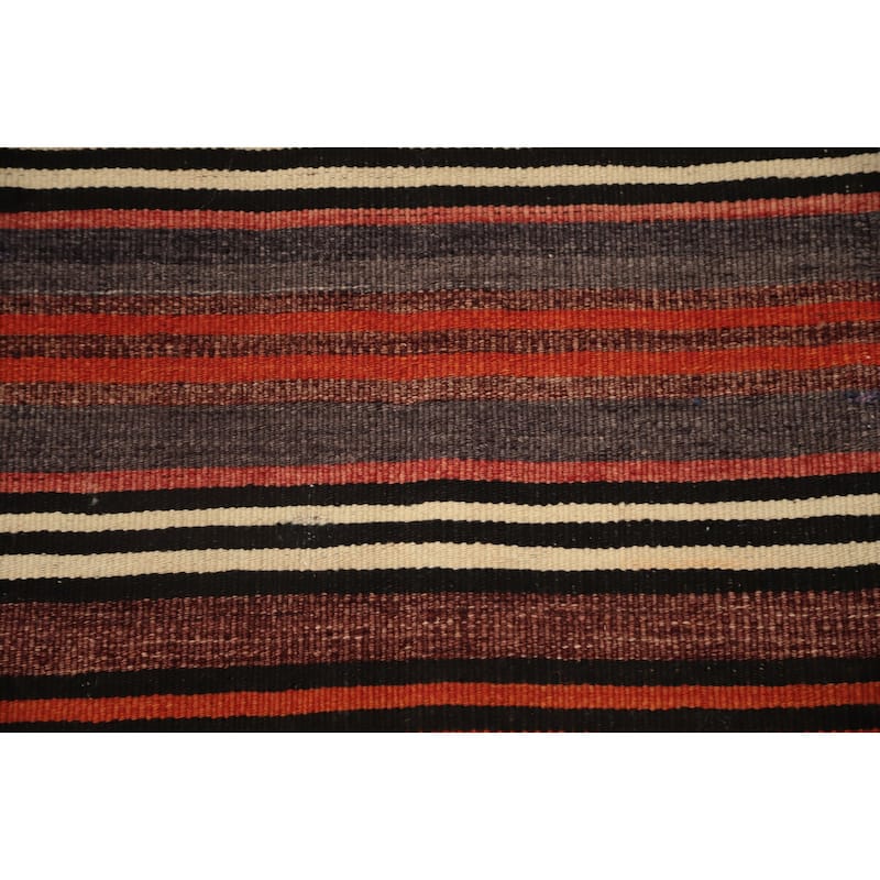 Hand Woven Oriental 100% Wool Carpet Southwestern Geometric Multi-Colored Kilim Area Rug - 8' 10'' X 4' 6''