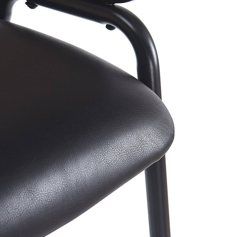 Faux Leather Upholstered Bar Stools Set of 2, Counter Stools with Wowen Rattan Backrest, Breakfast Bar Chairs with Footstool