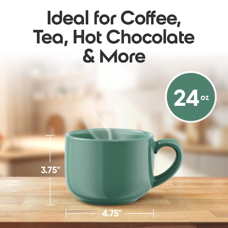 Omniware Set of 4 Teaz Cafe 24 oz Jumbo Mugs