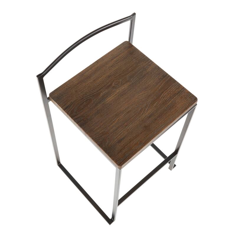 Carbon Loft Forrest Industrial Stackable Counter Stool (Set of 2) - N/A