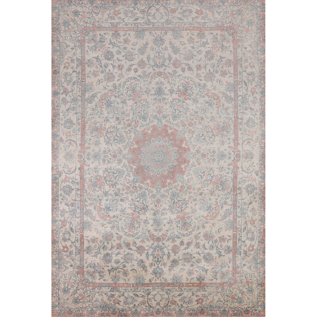 Floral Abstract Oriental Area Rug Hand-Knotted Wool Carpet - 5'3"x 7'6"