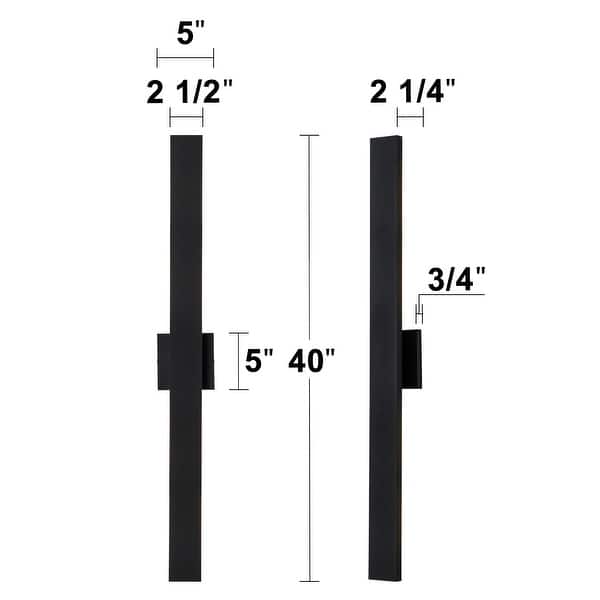 dimension image slide 0 of 6, C Cattleya 2-Light Matte Black Aluminum LED Outdoor Wall Sconce