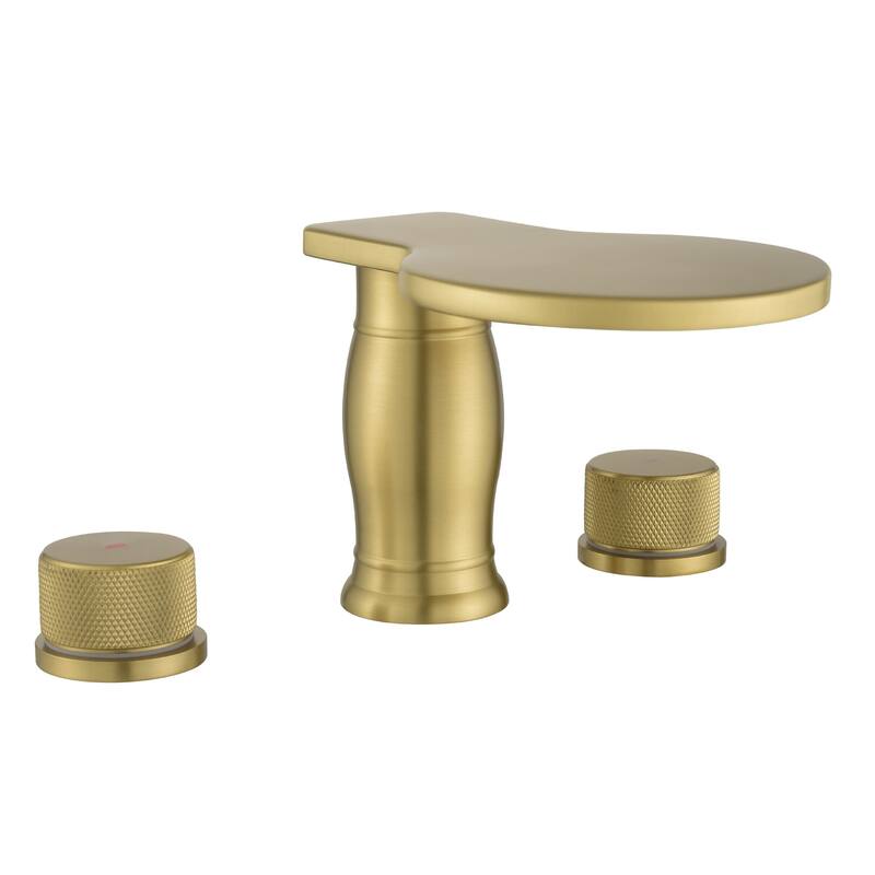3 Holes 8 Inch Widespread Tub Faucet Waterfall Swivel Spout Bathtub Faucets with Two Handles Tub Fillers with CUPC Supply Hoses