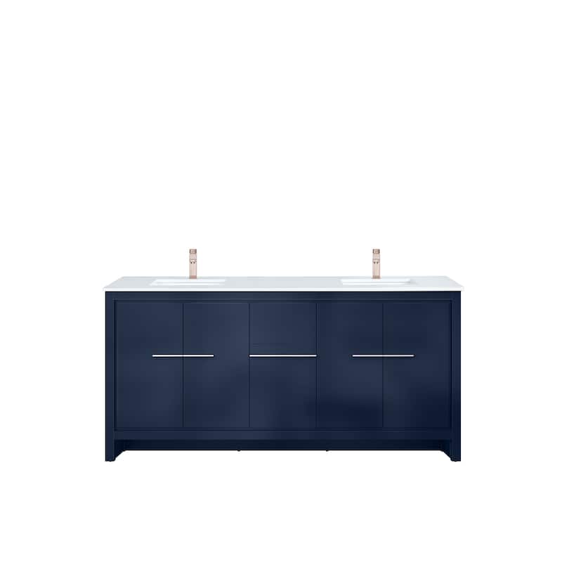 Lafarre Bath Vanity Cultured Marble Top, Sink and Rose Gold Faucet