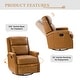preview thumbnail 3 of 88, Echidna 29.6" Transitional Genuine Leather Swivel Rocker Nursery Chair with Nailhead Trim by HULALA HOME