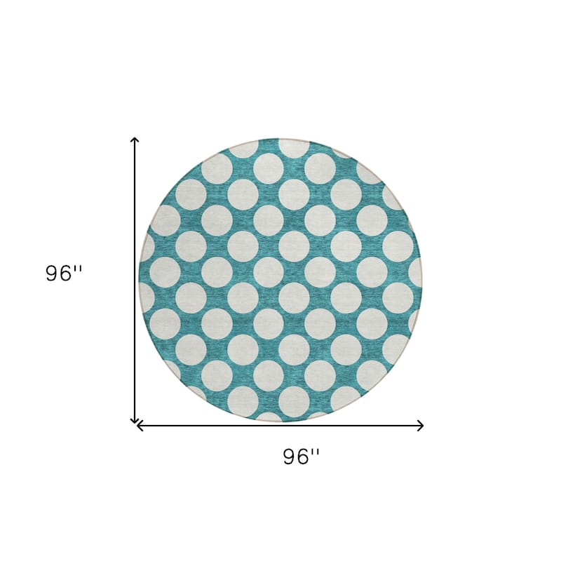 HomeRoots Polka Dot Transitional Rectangle Outdoor Rug
