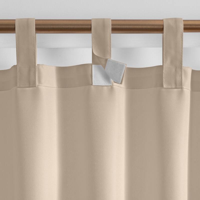 Rhodes Solid Tab-Top Indoor/Outdoor Window Curtain, Set of 2