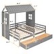 preview thumbnail 16 of 16, Dual Twin Size Platform Beds with Canopy Design and Underbed Storage Drawers