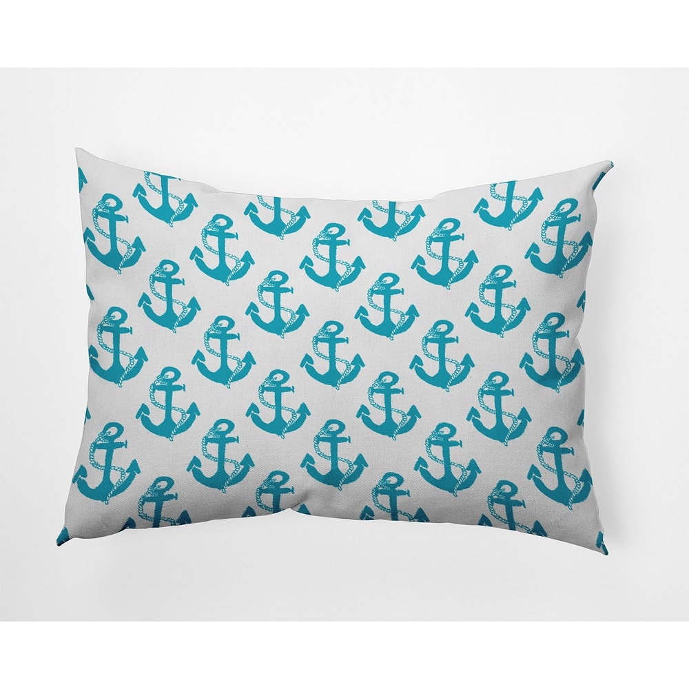 Anchor Pattern Indoor/Outdoor Throw Pillow