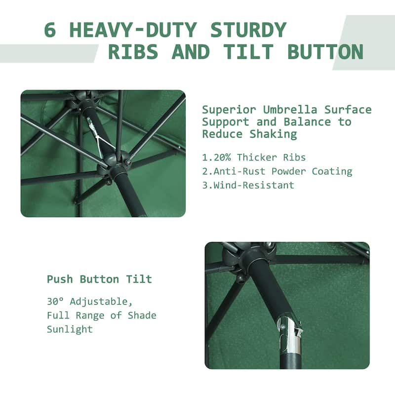Autlaycil 7.5FT Patio Umbrella with Tilt and Crank
