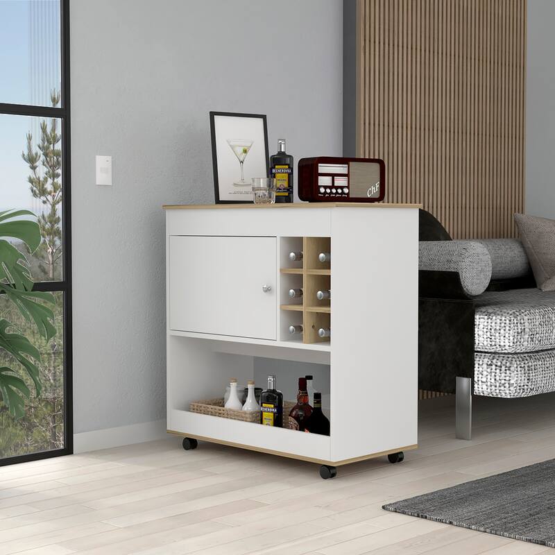 Pendleton 1-Shelf 6-Bottle Bar Cart