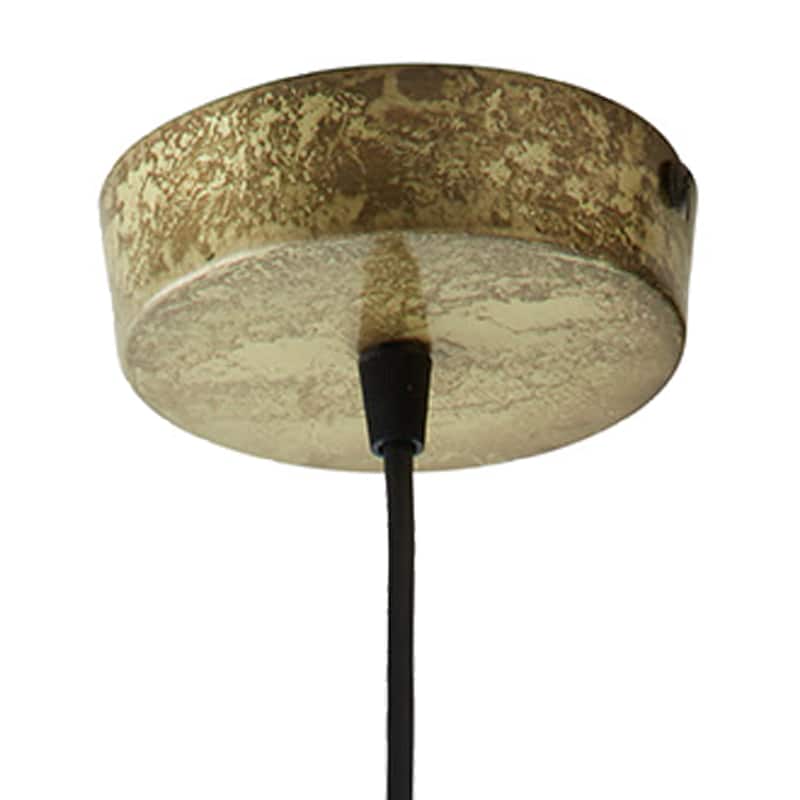Penny River of Goods Cone-Shaped Pendant Lamp with Antique Gold Punched Metal Shade - 13" x 13" x 23.3/88.3"