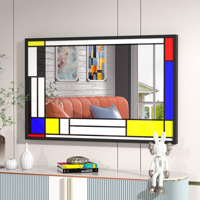 Window Pane Wall Decor Bathroom Vanity Mirror Mounted