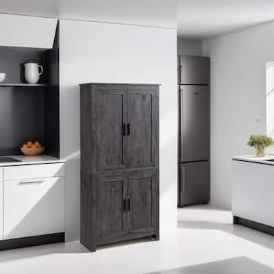 Kitchen Pantry,Freestanding Storage Cabinet with 3 Adjustable Shelves