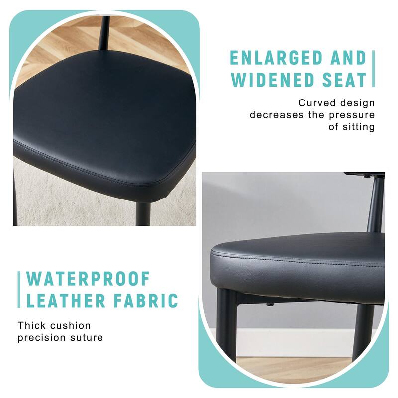 Black Dining Chair Vanity Chair Kitchen Chair Coffee Chair Side Chair Set of 4 Accent Chair with Metal Legs