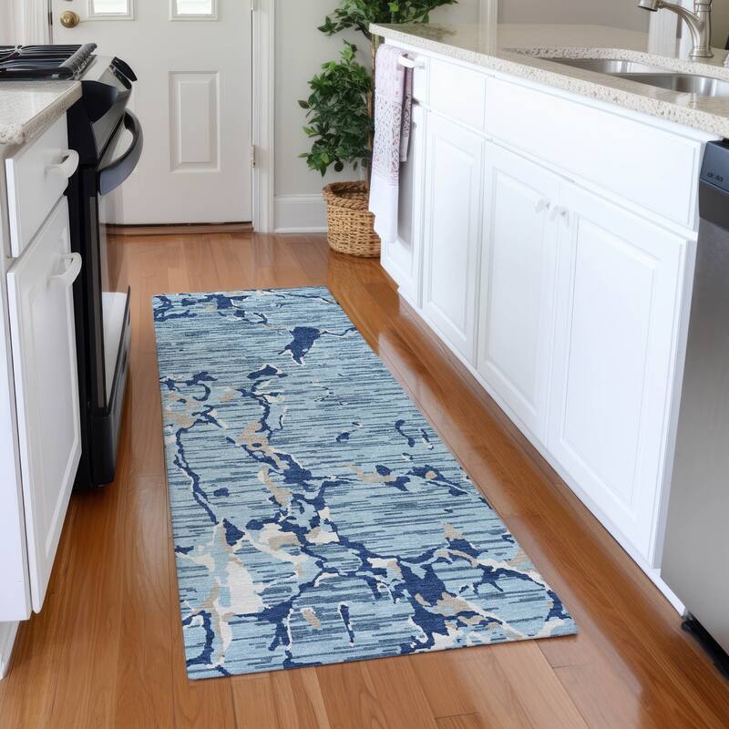 Premium Washable Super Soft Abstract Abrash Mayfield Rug - Denim - 2'3" x 7'6"