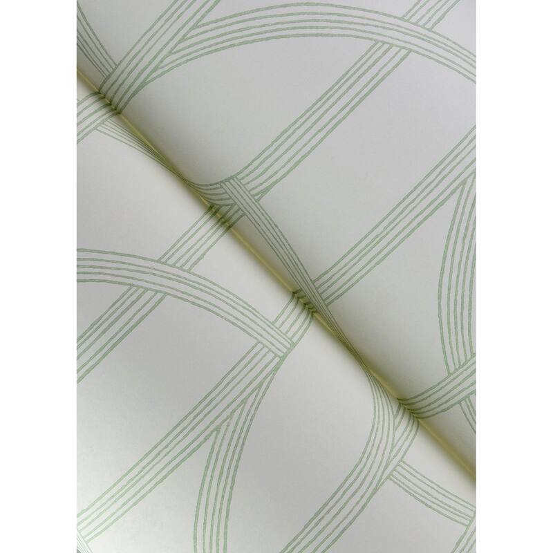 A-Street Prints Salvo Light Green Curved Contours Wallpaper