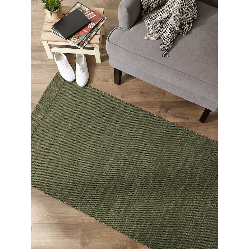 DII Gray and Off White 2-Tone Ribbed Rug 2x3 Ft - 24.0 In. L X 36.0 In. W X 0.2 In. H