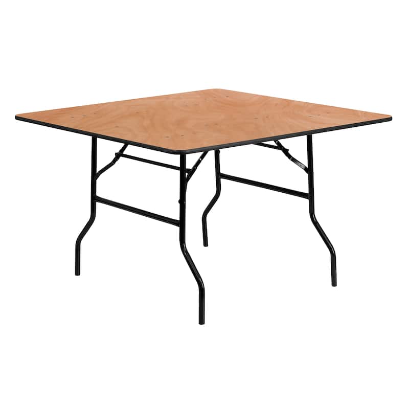 48-inch Square Wood Folding Banquet Table - Natural