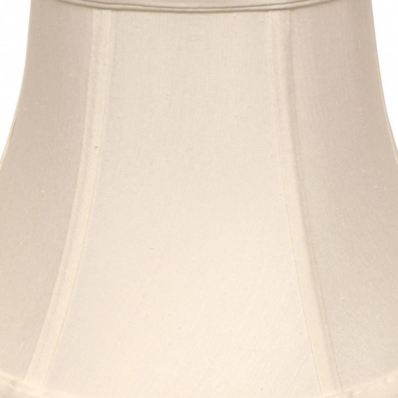 HomeRoots White Monay Shantung Silk Drum Lamp Shade - 12