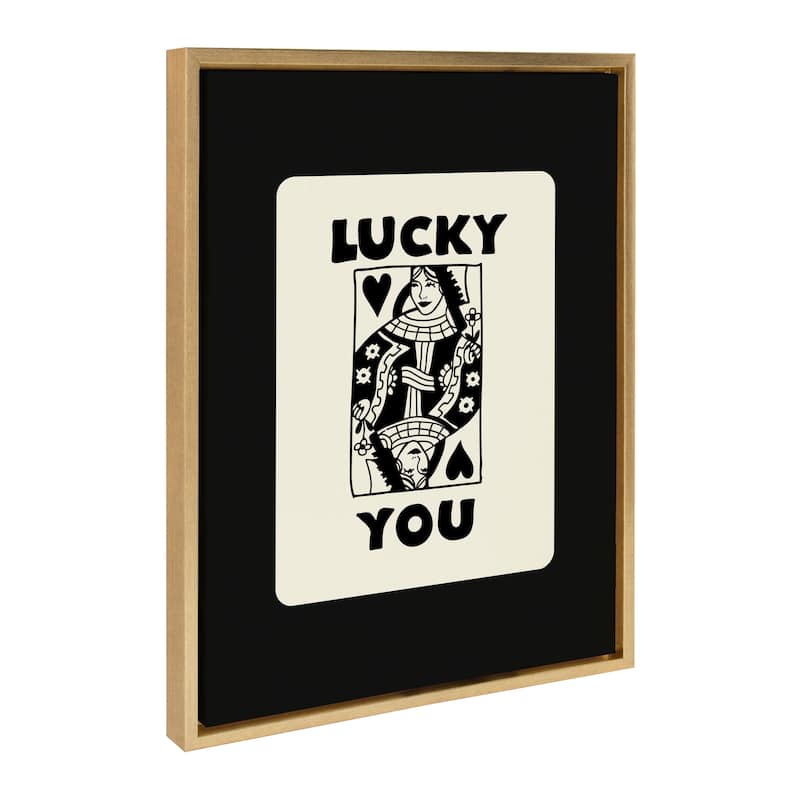 Kate and Laurel Sylvie Lucky You Framed Canvas by Honey Island Studio - 18x24 - Yellow