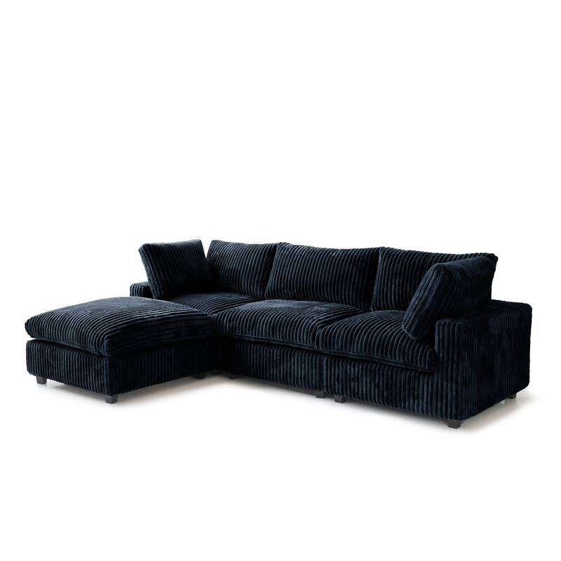 L-shaped Soft Plush Upholstered Modular Sectional Sofa Deep Living Room Couch