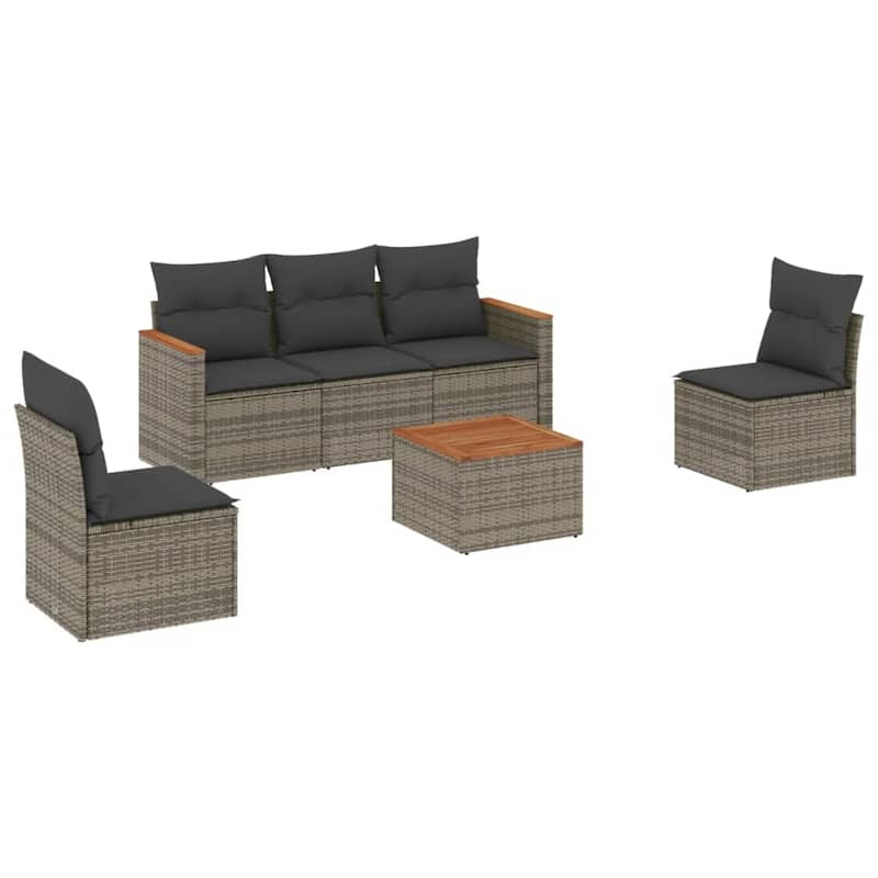 vidaXL Garden Sofa Set Black