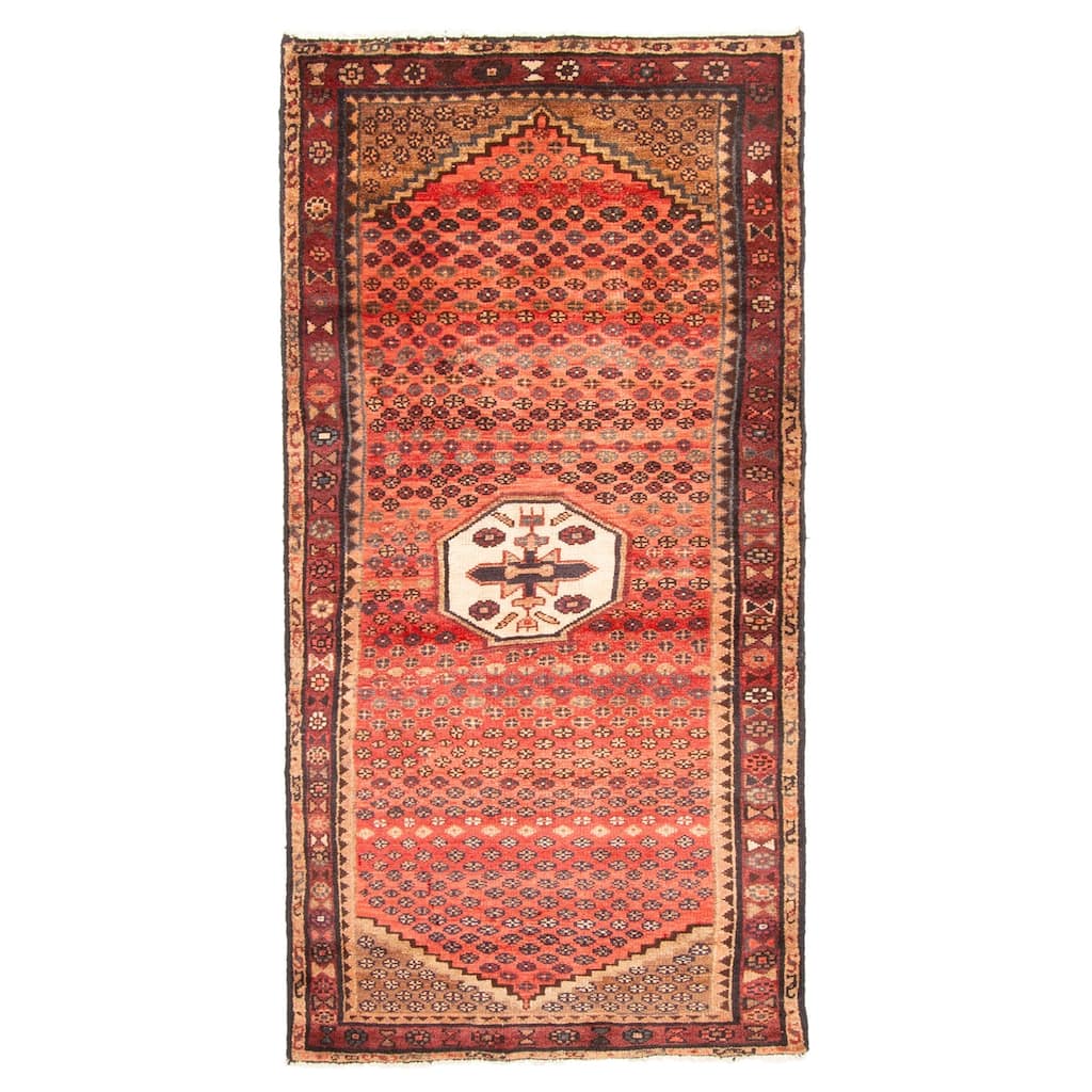 ECARPETGALLERY Hand-knotted Andelz Red Wool Rug - 2'10 x 6'1