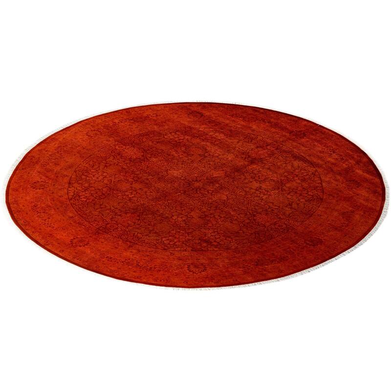 Fine Vibrance, One-of-a-Kind Hand-Knotted Area Rug - Orange, 8' 1" x 8' 1" - 8' 1" x 8' 1"