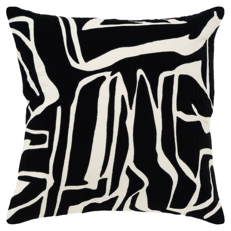 Rizzy Home Contemporary Pillow Cover - 20" x 20" - Ivory/Black