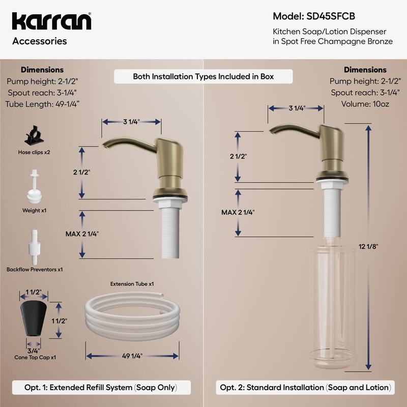 Karran SD45 Kitchen Soap/Lotion Dispenser