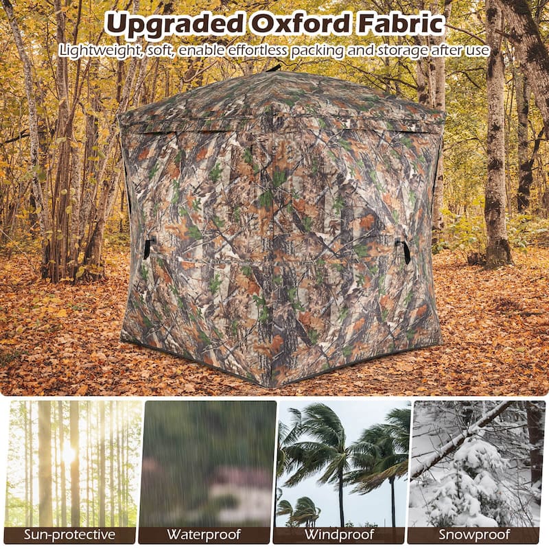 Costway 270° See Through Hunting Blind Tent, 2-3 Person Pop-Up Ground - See Details