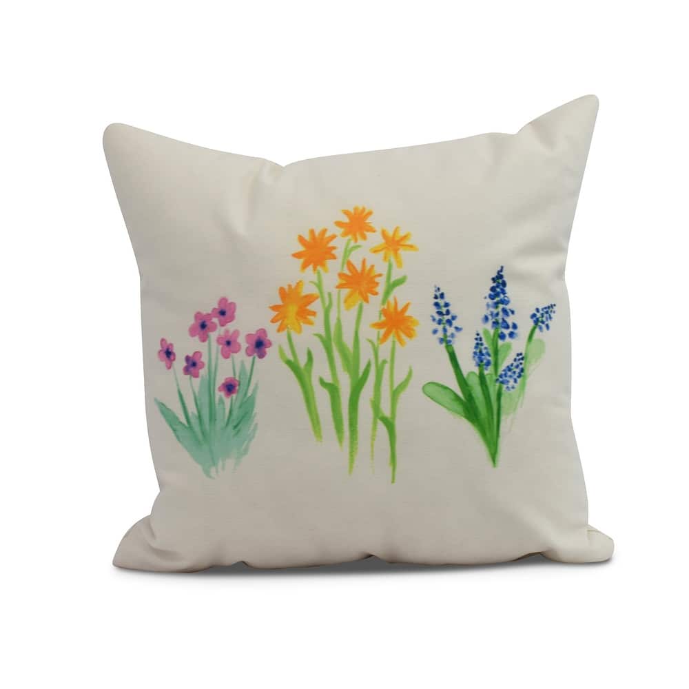 18 x 18 inch Flower Trio Outdoor Pillow