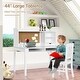 preview thumbnail 12 of 26, Kids Desk and Chair Set Study Writing Desk with Hutch and Bookshelves - 44" x 24" x 43.5" (L x W x H)