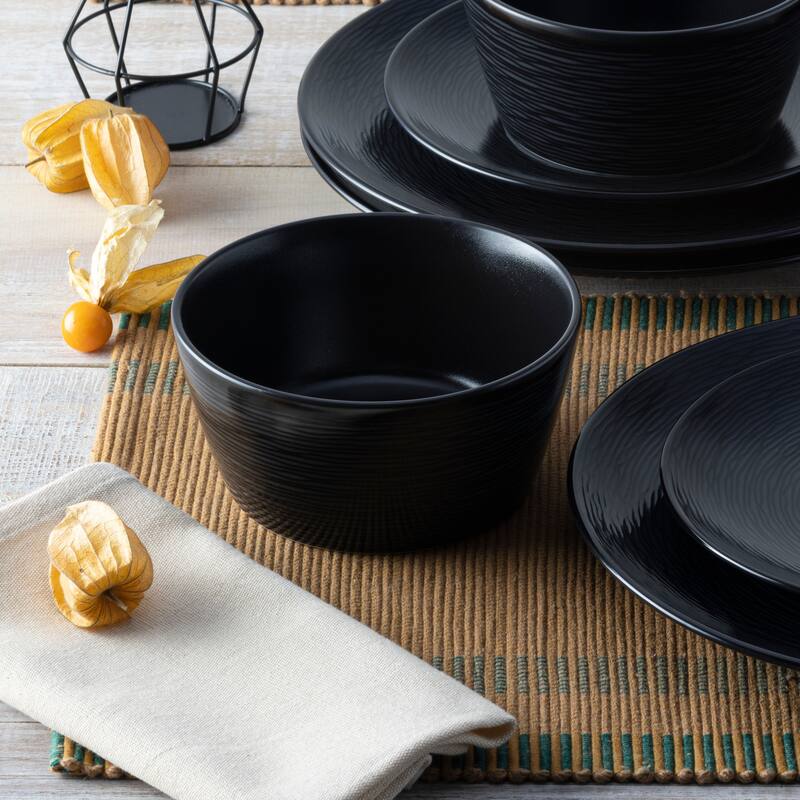 Noritake Colorscapes Swirl Set Of 4 Cereal Bowls, 6", 25 Oz. - N/A - Black