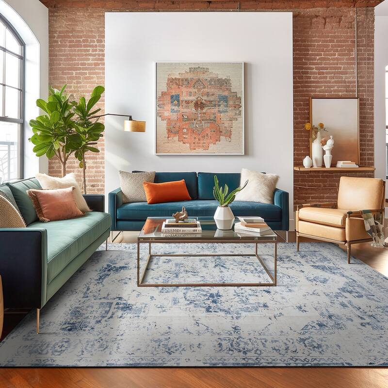 World Rug Gallery Traditional Vintage Distressed Washable Non Slip Area Rug